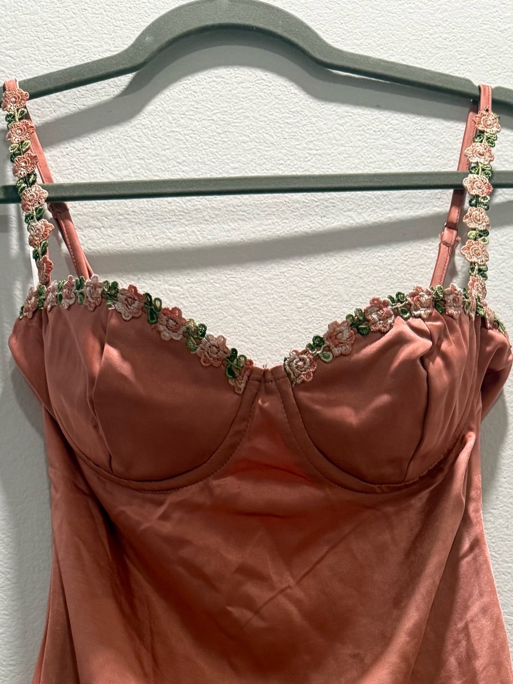 Princess Polly Satin Floral Strap Mini Dress Bustier Slip Dress Y2K - Picture 4 of 4